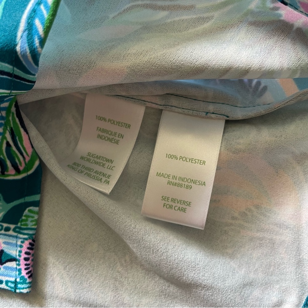 Lilly Pulitzer Tavia Top - Valencia Teal Rain Florist Engineered - Picture 5 of 5